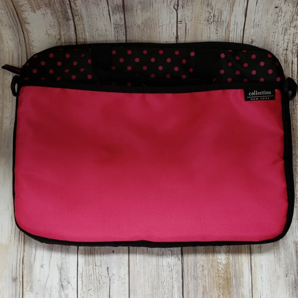 Pink and black device holder / bag
